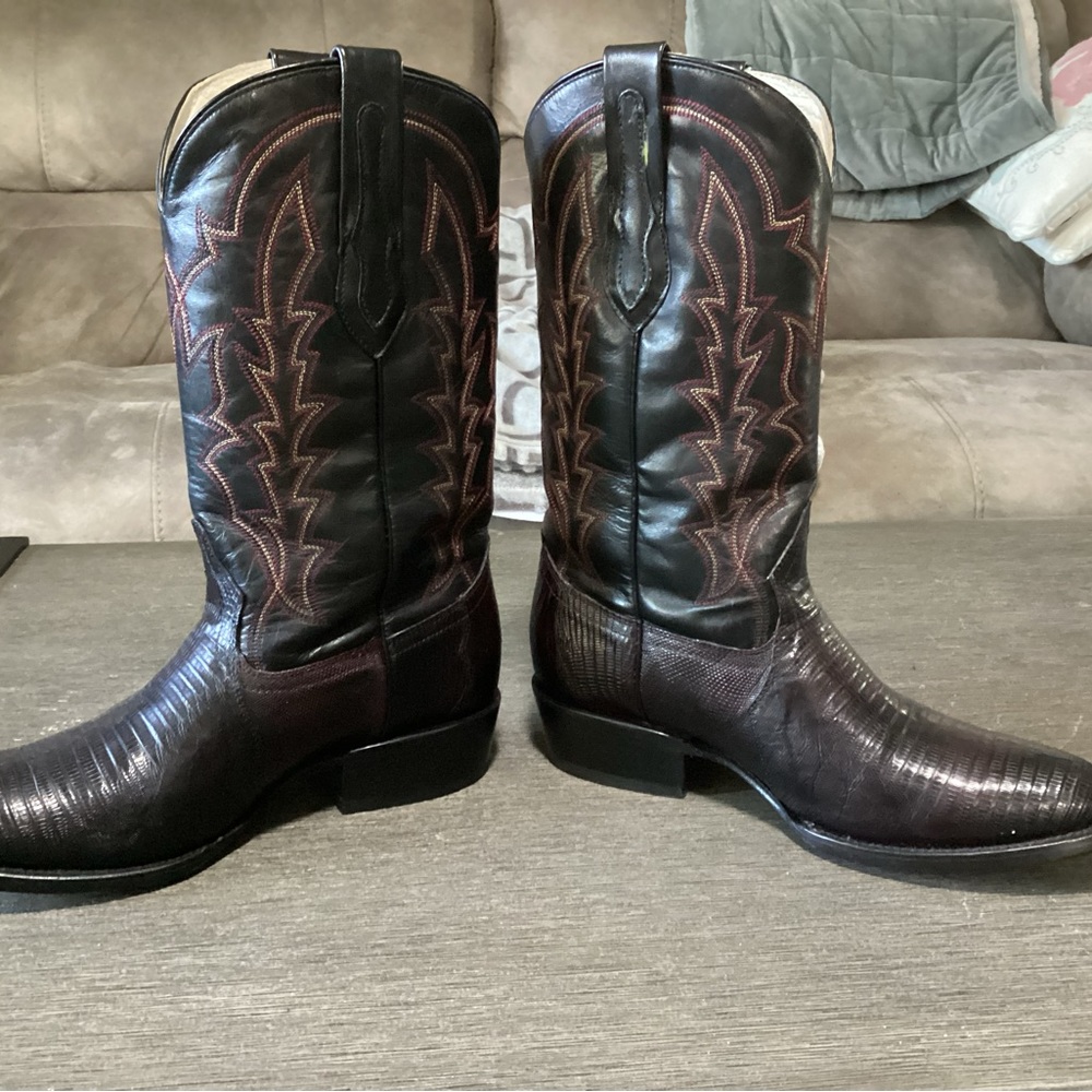 JB DILLON TEJU LIZARD COWBOY BOOTS